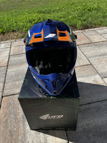 Preview: Helm UFO Korey Blau-Orange für Kinder
